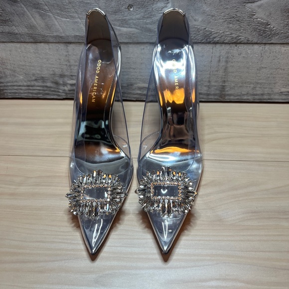 GOOD AMERICAN CINDER-F*CKING-RELLA JEWELED CLEAR PUMP NWOB - Picture 12 of 17
